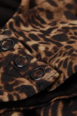 Always Glamorous Animal Print Fresh Bamboo Bodysuit with Wide Shoulder Straps