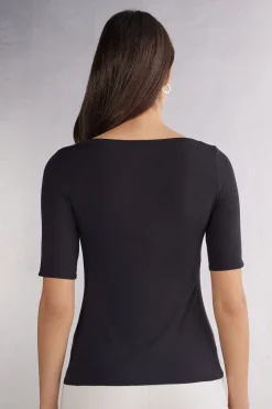 Boat-Neck Fresh Bamboo Top