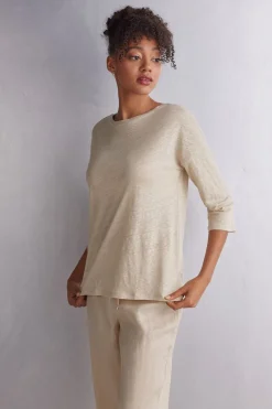 Boat-Neck Linen Top