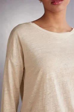 Boat-Neck Linen Top