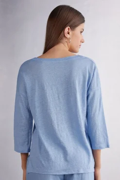 Boat-Neck Linen Top