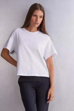 Boxy fit Short-Sleeved Cotton Top