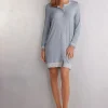 Button-Front Nightdress with Lace Detail