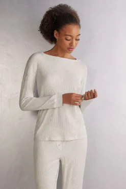 Chic Comfort Long-Sleeved Boat-Neck Modal Top
