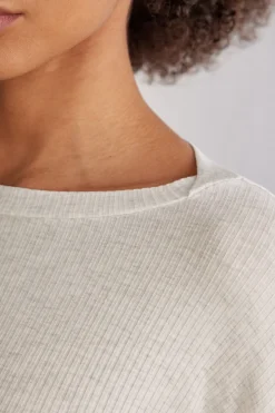 Chic Comfort Long-Sleeved Boat-Neck Modal Top