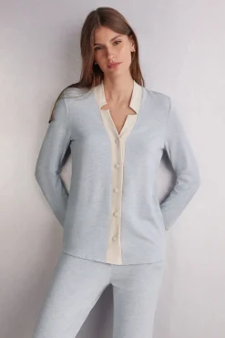 Cold Winter Night Modal with Wool Button-Down Top