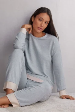 Cold Winter Night Modal with Wool Long-Sleeved Top
