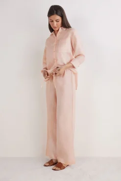 Drawstring Linen Canvas Trousers