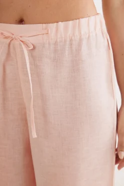 Drawstring Linen Canvas Trousers