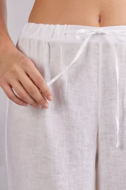Drawstring Linen Canvas Trousers