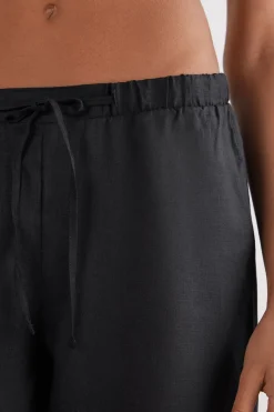 Drawstring Linen Canvas Trousers