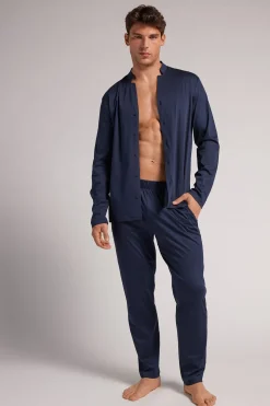 Full-Length Button-Up Cotton Pyjamas
