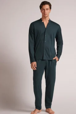 Full-Length Button-Up Cotton Pyjamas