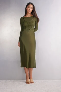 Imaginary Journey Long Silk and Lace Slip