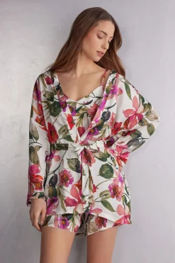 Imaginary Journey Viscose Satin Kimono