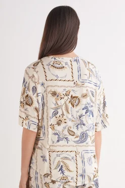 Italian Riviera Fresh Bamboo Short-Sleeved Top