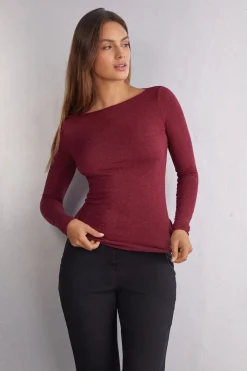 Light Modal with Lamé Cashmere Round-Neck Top