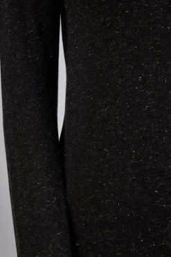 Light Modal with Lamé Cashmere High-Neck Top
