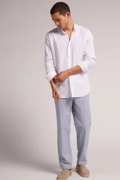 Linen and Cotton Mandarin-Collar Shirt