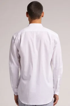 Linen and Cotton Mandarin-Collar Shirt