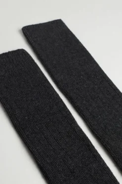 Long Ribbed Cashmere and Wool Socks