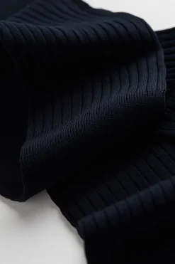 Long Ribbed Cotton Lisle Socks