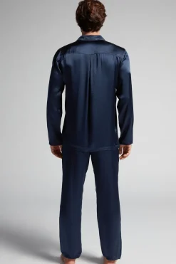 Long Silk Pyjamas With Piping