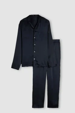 Long Silk Pyjamas With Piping