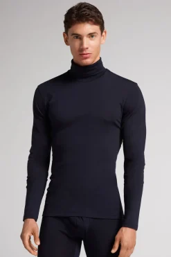 Long-sleeve High-Neck Merino-Wool Top