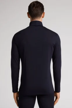 Long-sleeve High-Neck Merino-Wool Top