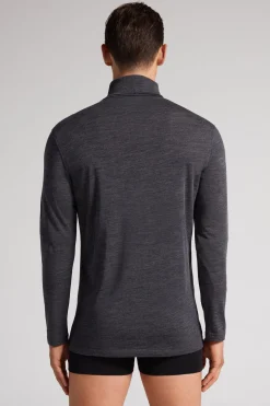 Long-sleeve High-Neck Merino-Wool Top