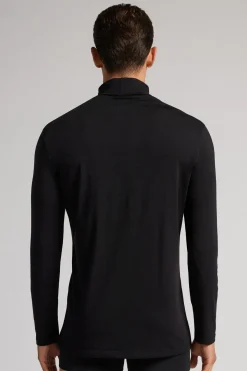 Long-sleeve High-Neck Merino-Wool Top
