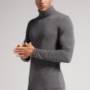 Long-sleeve High-Neck Modal-Cashmere Top