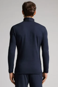 Long-sleeve High-Neck Modal-Cashmere Top