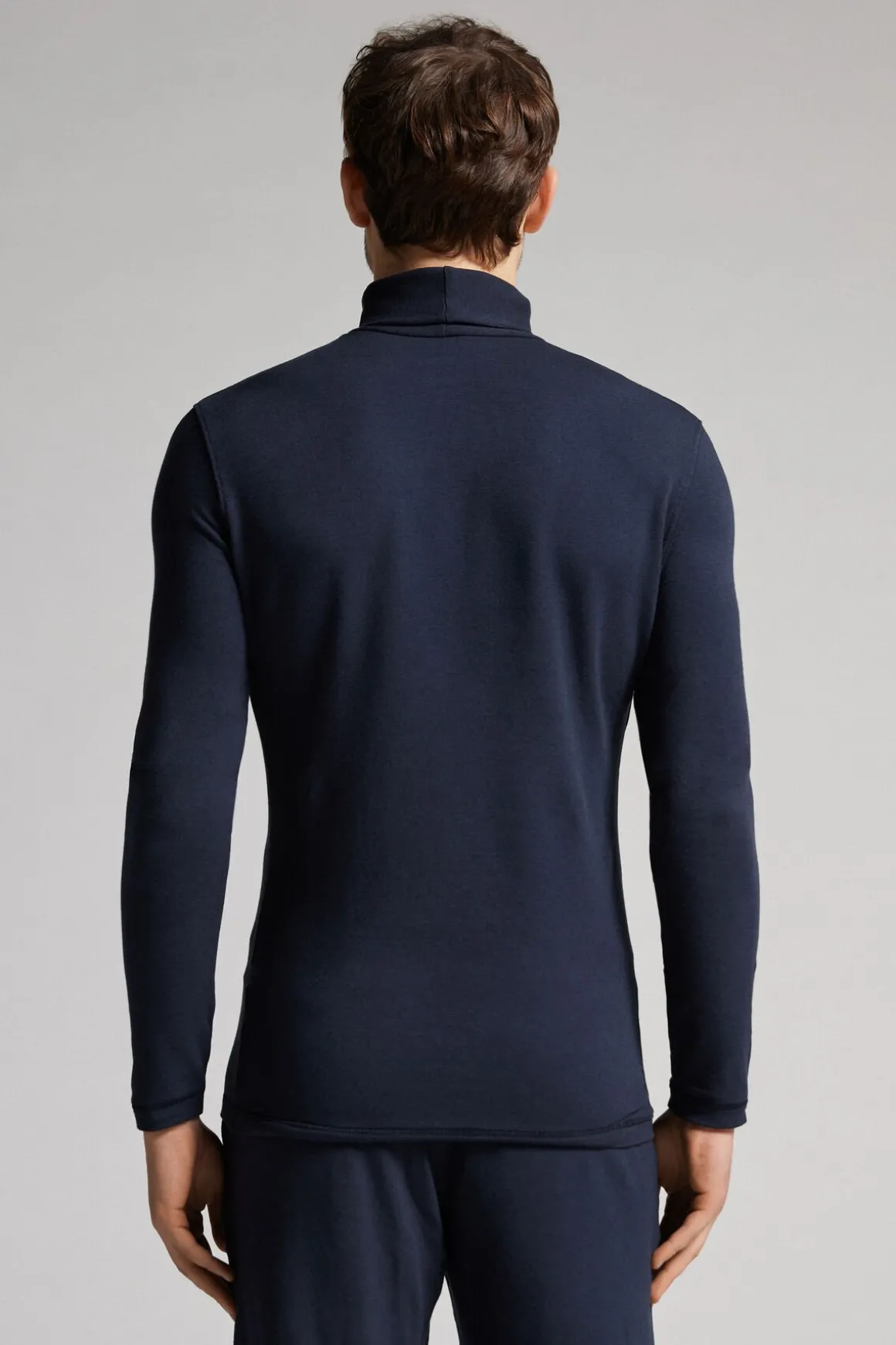 Long-sleeve High-Neck Modal-Cashmere Top