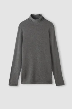Long-sleeve High-Neck Modal-Cashmere Top