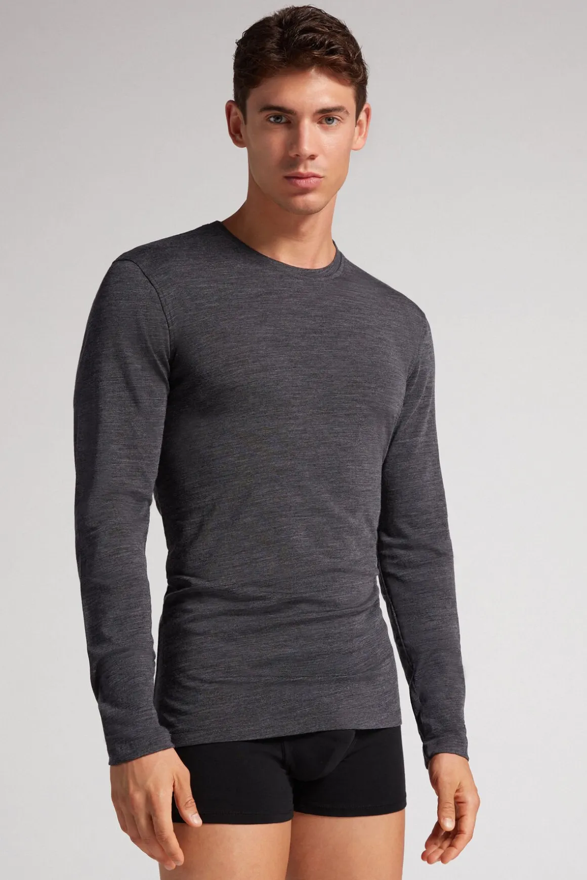 Long-sleeve Round-Neck Merino-Wool Top