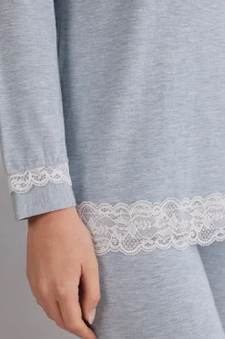 Long-Sleeve Round-Neck Modal Top