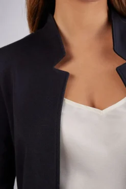 Long-Sleeved Cotton Interlock Cardigan