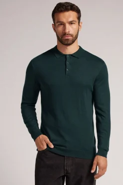 Long-Sleeved Jersey Polo Shirt