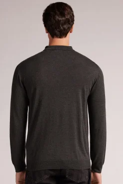 Long-Sleeved Jersey Polo Shirt