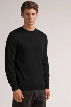 Long-Sleeved Round-Neck Jersey Top