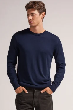 Long-Sleeved Round-Neck Jersey Top