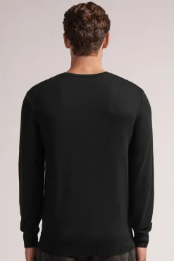 Long-Sleeved Round-Neck Jersey Top