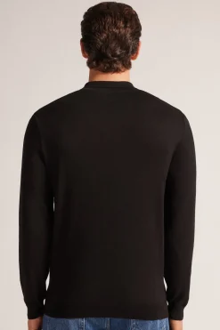 Long-Sleeved Zip-Up Jersey Polo Shirt