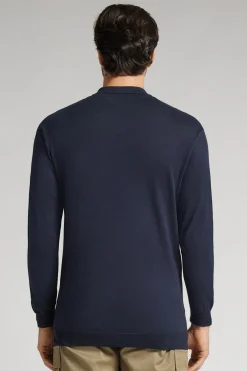 Long-Sleeved Zip-Up Jersey Polo Shirt