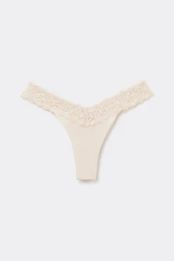 &lsquo;80s-Style Lace and Microfibre Brazilian Briefs