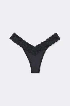 ‘80s-Style Lace and Microfibre Brazilian Briefs
