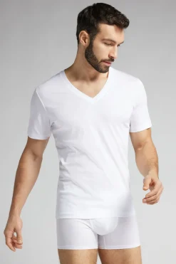 Mercerised Premium Cotton V-Neck T-Shirt