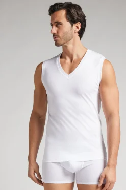 Mercerised Premium Cotton Wide Strap Sleeveless Camisole